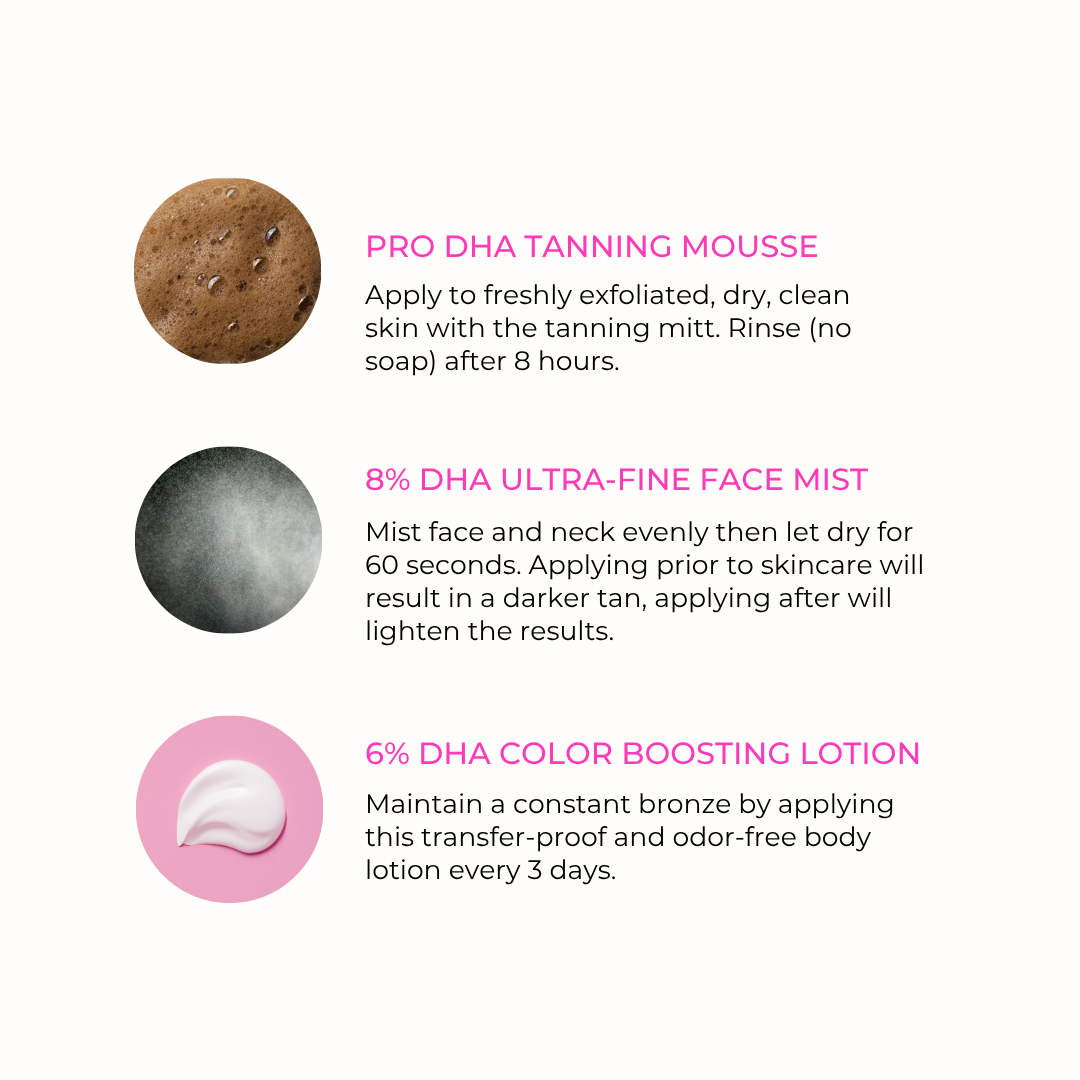 PRO Tanning Package: mousse, face mist, lotion
